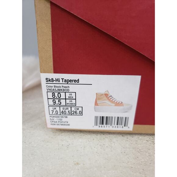 VANS Sk8-Hi Tapered Sneaker Platform Suede Peach Canvas Casual Women VN0A5JMKB0D - Picture 9 of 9